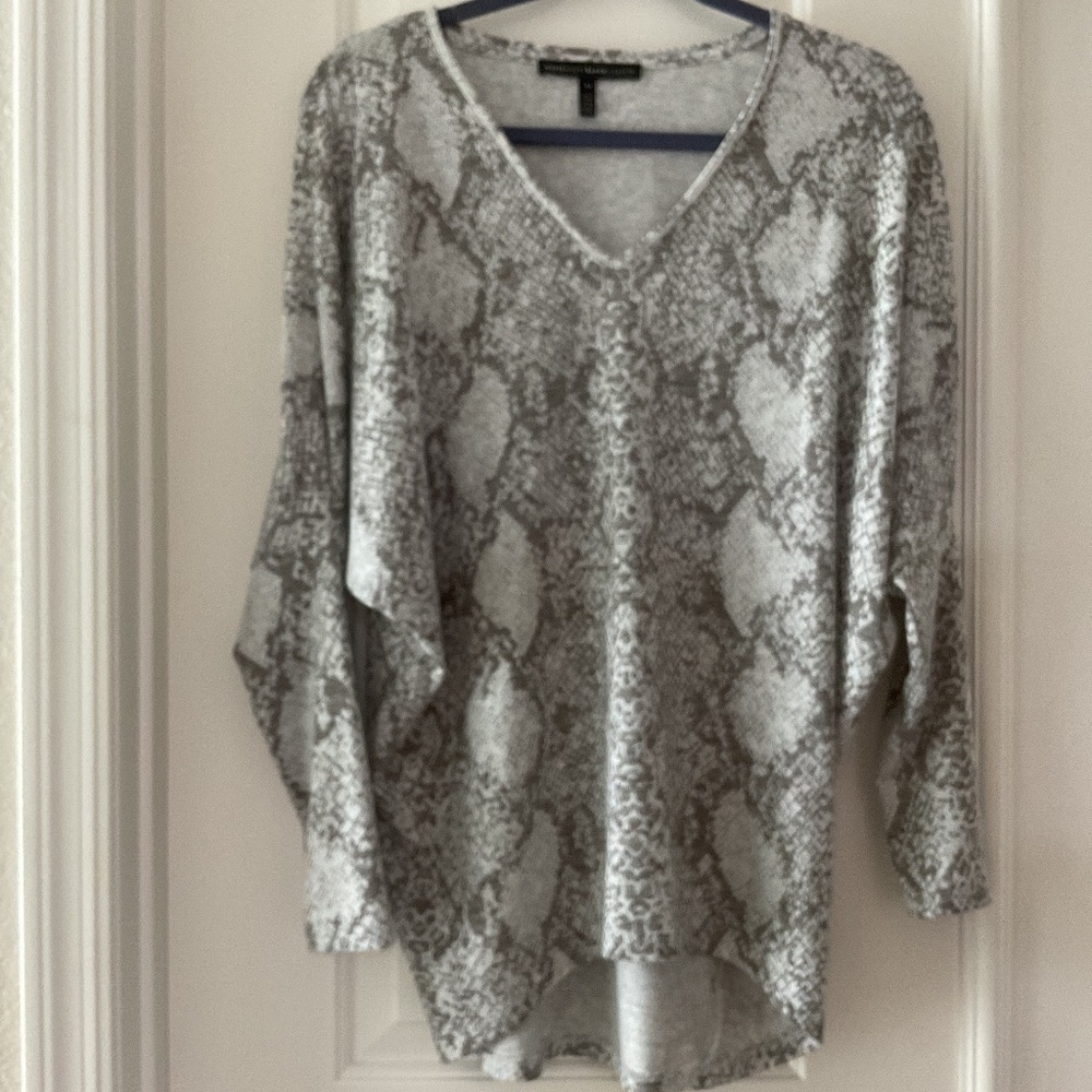 White House Black Market snake print top